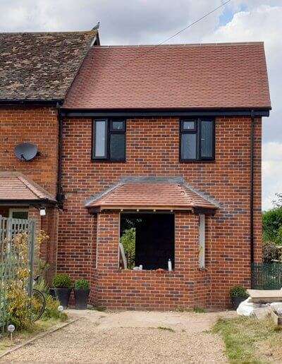 A finished home extension in Reepham, Norfolk. Two storey brick build.